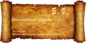 Bernecker Vanda névjegykártya